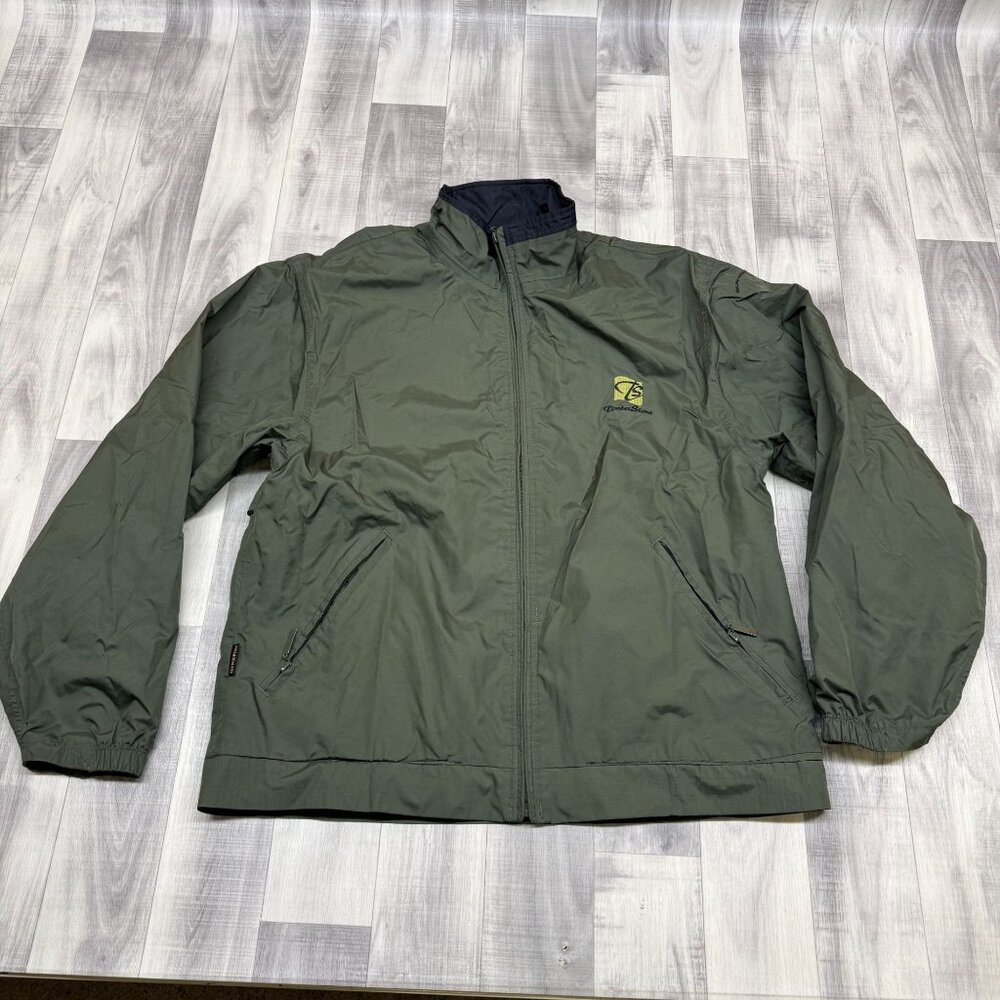 ✅ Mens M Sun Mountain Green Full-Zip Windbreaker Jacket Embroidered Timber Stone